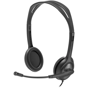 LOGITECH H111 Corded Stereo Headset - BLACK - 3.5 MM