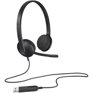 LOGITECH H340 Corded Headset - BLACK - USB