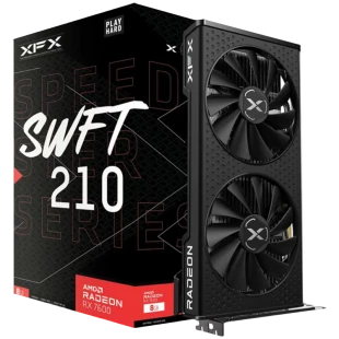 XFX SPEEDSTER SWFT210 RADEON RX7600 CORE Gaming Graphics Card with 8GBGDDR6 HDMI 3xDP, AMD RDNA™ 2