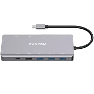 CANYON hub DS-12 13in1 4k USB-C Dark Grey