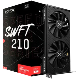 XFX SPEEDSTER SWFT210 RADEON RX 7600XT SWFT Gaming Graphics Card with 16GB GDDR6 HDMI 3xDP, AMD RDNA