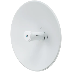 Ubiquiti airMAX PowerBeam 5AC, High-performance 5 GHz Point-to-Point (PtP) bridge with integrated dish reflector, 5 GHz, 15+ km link range, 450+ Mbps throughput, Dedicated spectral analysis radio, Dedicated WiFi management radio, 1 x GbE RJ45 port