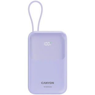 CANYON power bank OnPower 101 built-in cable 10000 mAh PD22.5W Purple