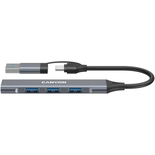 CANYON hub DS-02 4in1 USB-A/C Grey