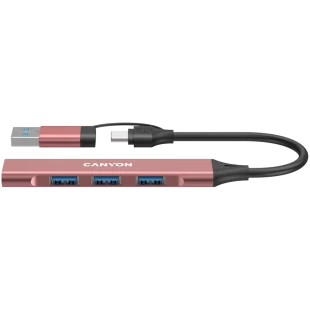 CANYON hub DS-02 4in1 USB-A/C Pink