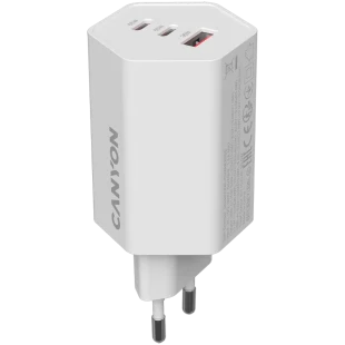CANYON charger HEXAGON 65 GaN 65W 2xPD 1xQC EU White