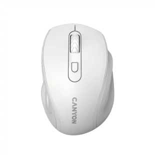 Canyon 6 buttons wireless 2.4Ghz mouse, MX8650A Sensor, DPI up to 1600,Injection case, 3 M life times left and right switches, 2xAAA battery, ABS material, Size: 105x71x40mm, Weight: 59g, white
