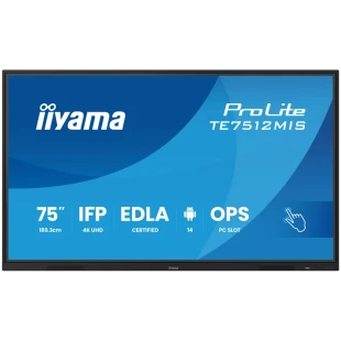 75" iiWare13E , Android 14, 8/128GB, 40-Points PureTouch IR with Zero Gap - Air bonding, 3840x2160, UHD VA panel, Fan-less, Speakers 2x 20W front, VGA, HDMI 2x HDMI-out, 2x USB-C max 65W PD), Audio mini-jack and Optical Out (S/PDIF), USB Touch Interf