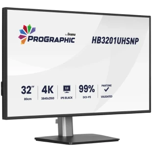 32" IPS BLACK 2.0 panel, 3840x2160 UHD, DCI-P3 99%, Pantone Certified, Delta E less than 2, USB-C dock LAN 96W PD DP-out, 4ms, 15cm height adjustable stand, 450cd/m2, CR 3000:1, HDMI, DisplayPort, Speakers, USB hub 3x3.2 plus 1x USB-C