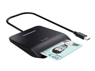 Citac kartica TRUST PRIMO USB-C DNI smart card reader/crna