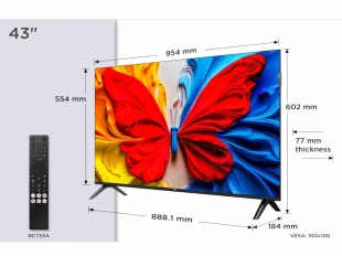 Televizor TCL 43S5K/QLED/43"/Full HD/60Hz/Android TV/crna