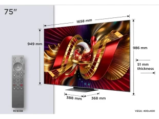 Televizor TCL 75C8L/LED/75"/4K UHD/144Hz/Google TV/crna