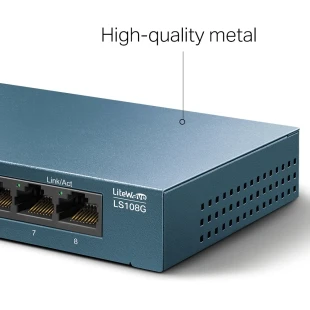 Switch TP-LINK LS108G LiteWave Gigabit 8xRJ-45/10/100/1000Mbps/metalno kucište