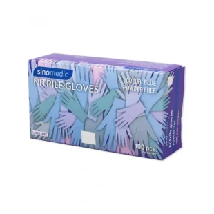 Nitril Rukavice  NITRIL bez pudera Sinomedic M 1/100 plave