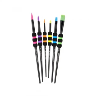 Četkice Faber Castell soft grip set 1/6 black 481622