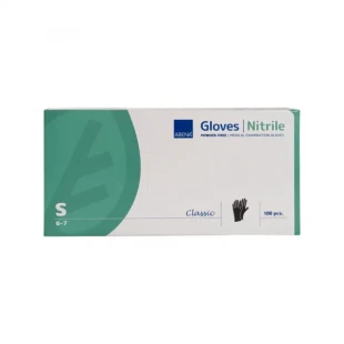 Nitril Rukavice  NITRIL bez pudera Abena S crne 1/100