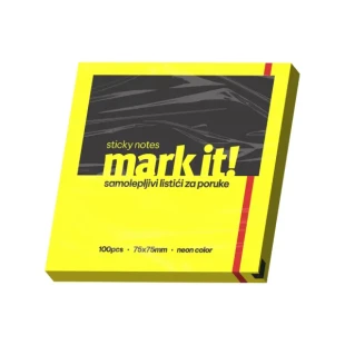 Mark IT Samolepljivi listići Mark 100lis, 75x75mm NEON žuti