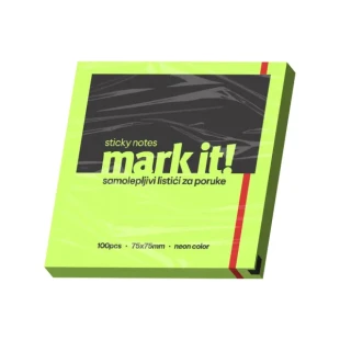 Mark IT Samolepljivi listići Mark 100lis, 75x75mm NEON zeleni
