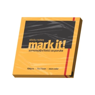 Mark IT Samolepljivi listići Mark 100lis, 75x75mm NEON narandžasti