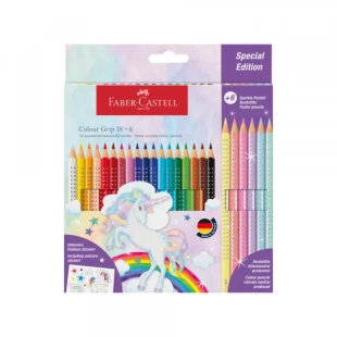 Drvene bojice Faber Castell GRIP 1/18 Unicorn+6 Sparkle pastel 201543