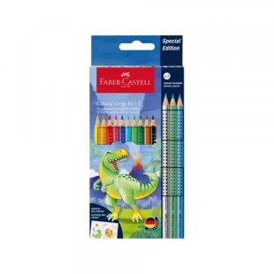 Drvene bojice Faber Castell GRIP 1/10 Dinosaurus+3 Sparkle 201545