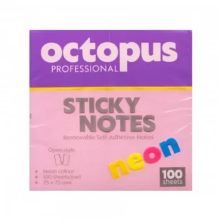 Samolepljivi blokčići 75x75 Octopus neon pink UNL-2043 100lista