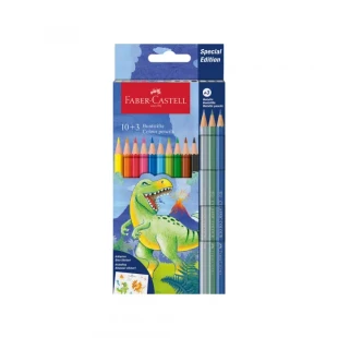Drvene Bojice Faber Castell Dino Klasik 1/10 +3 met+3 neon + stikeri 111213