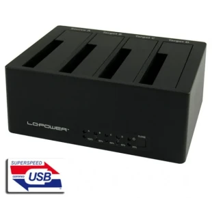 LC Power HDD D. Station 4-bay LC-DOCK-U3-4B 4xSSD/HDD, Black, USB 3.0/eSATA