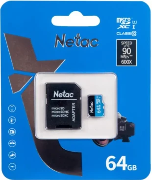 Micro SDXC Netac 64GB P500 Standard NT02P500STN-064G-R + SD adapter