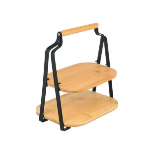 ESTIA ES01-20811 POSLUŽAVNIK ZA SERVIRANJE NA 2 NIVOA BAMBUS METAL  20X26X28CM