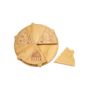 KESPER KSP58468 DASKA ZA PIZZU BAMBUS 36,5 CM SA 6 POJEDINAČNIH KRIŠKI