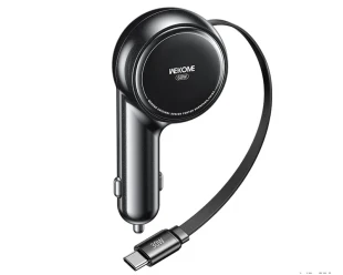 WEKOME WP-C50 Punjač za Auto sa flat Kablom na uvlčenje 3.1 tip C 60W, crni 