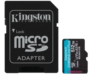 KINGSTON Memorijska kartica U3 V30 microSDXC 512GB Canvas Go Plus 200MB/s A2 + adapter SDCG4/512GB 