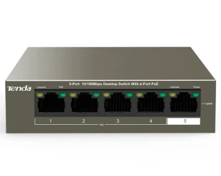 TENDA TEF1105P-4-63W 5-Port 10/100Mbps Desktop Switch with 4-Port PoE 