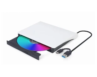 GEMBIRD DVD-USB-03-BW DVD±RW USB + USB-C eksterni rezač belo-crni 