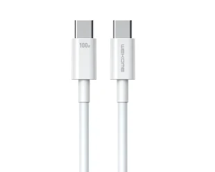 WEKOME WDC-182 Kabl 3.1 USB tip C M/M 1m, za Superbrzo punjenje 100W/480Mbps, beli 
