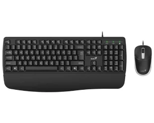 GENIUS KM-123 USB US crna tastatura+ USB crni miš 