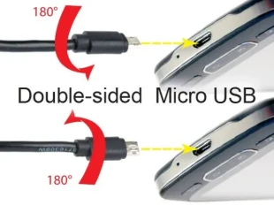 GEMBIRD CC-USB2-AMmDM-6 Gembird USB 2.0 AM to Double-sided Micro-USB cable, black, 1,8m