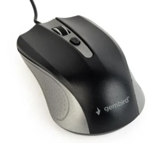 MUS-4B-01-GB Gembird Opticki mis 800-1200Dpi 4-button spacegrey/black 99mm  USB kabl 1,35m FO