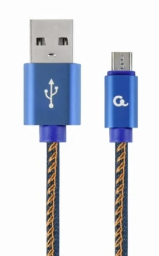 GEMBIRD CC-USB2J-AMmBM-1M-BL Gembird Premium jeans (denim) Micro-USB cable with metal connectors, 1 m, blue