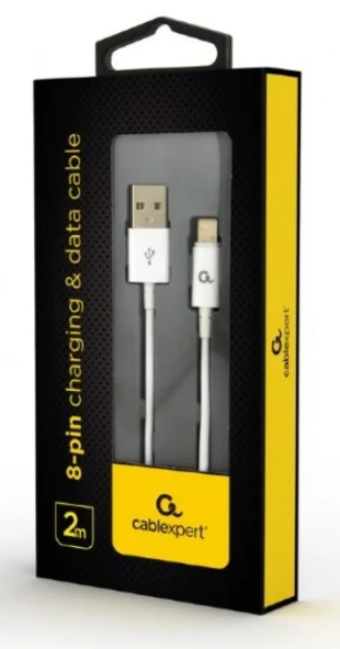 GEMBIRD CC-USB2P-AMLM-2M-W Gembird 8-pin charging and data cable, 2m, white