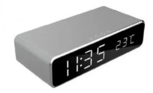 GEMBIRD DAC-WPC-01-S Gembird Digitalni sat + alarm sa bezicnim punjenjem telefona, Silver