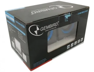 GEMBIRD SPK-111 ** Gembird Stereo zvucnici Blue/black, 2 x 3W RMS USB pwr, 3.5mm kutija sa prozorom (379)