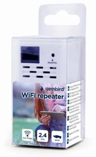 GEMBIRD WNP-RP300-03 Gembird WiFi ripiter/ruter 300Mbps, 2x3dBi, RF pwr <20dBm, 1x LAN white (alt. tenda A9)