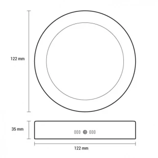 PROSTO LED okrugla nadgradna panel svetiljka 6W 6400K dnevno svetlo 122mm LNP-O-6/W