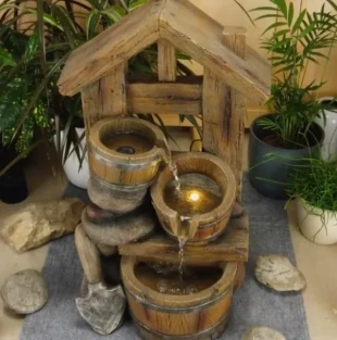 Sobna fontana 47.8cm WF02 mini fontana sa toplo belim LED osvetljenjem 305x478x255mm