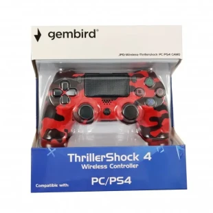 JPD-Wireless-Thrillershock PC/PS4 CAMO RED Gembird Bezicni gamepad sa dvostrukom vibracijom v2