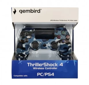 JPD-Wireless-Thrillershock PC/PS4 CAMO BLUE Gembird Bezicni gamepad sa dvostrukom vibracijom v2