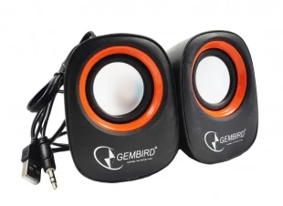 GEMBIRD SPK-107 ** Gembird Stereo zvucnici Orange/Black, 2 x 3W RMS USB pwr, 3.5mm kutija sa prozorom (379)