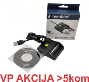 GEMBIRD CRDR-CT400 ** Gembird Smart card reader USB 2.0 Citac za licne karte, saobracajne, bankarske (599)